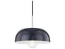 Avery 1-Light Polished Nickel Navy Blue Dome Mini Pendant