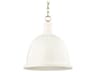 Blair 1-Light Aged Brass Cream Dome Pendant