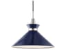 Kiki 1-Light Polished Nickel Navy Blue Pendant