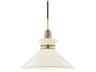 Kiki 1-Light Aged Brass Cream Pendant