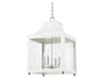 Leigh 4-Light Polished Nickel White Glass Candelabra Lantern Chandelier