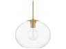 Margot 1-Light Aged Brass Glass Globe Pendant
