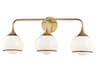 Reese Three-Light Wall Sconce in Aged Brass