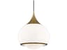 Reese 1-Light Aged Brass Glass Globe Pendant