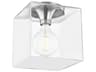 Grace 1-Light Polished Nickel Glass Flush Mount