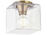 Grace 1-Light Aged Brass Glass Flush Mount