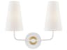 Merri 2-Light Aged Brass Soft Off White Vanity Light