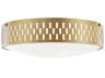 Phoebe 3-Light Aged Brass Glass Drum Geometric Flush Mount