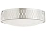 Phoebe 3-Light Polished Nickel Glass Geometric Flush Mount