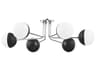 Renee 6-Light Polished Nickel Black Glass Globe Semi Flush Mount