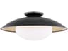 Cadence 1-Light Black Lustro Gold Leaf Combo Glass Round Semi Flush Mount