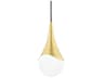 Ariana 1-Light Aged Brass Glass Globe Mini Pendant