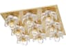 Shea 9-Light Aged Brass Glass Flush Mount