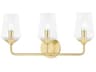 Kayla 3-Light Aged Brass Glass Vanity Light