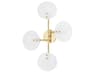 Giselle 4-Light Aged Brass Glass Wall Sconce