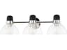 Camile 3-Light Polished Nickel Glass Vanity Light