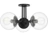 Meadow 3-Light Old Bronze Glass Globe Semi Flush Mount