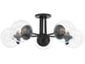 Meadow 5-Light Old Bronze Glass Globe Semi Flush Mount