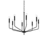 Bailey 8-Light Aged Brass Soft Black Candelabra Chandelier