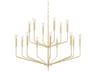 Bailey 15-Light Aged Brass Candelabra Tiered Chandelier