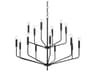 Bailey 15-Light Aged Brass Soft Black Candelabra Tiered Chandelier