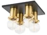 Brandi 4-Light Aged Brass Soft Black Flush Mount
