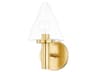 Connie 1-Light Aged Brass Glass Wall Sconce