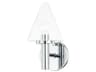 Connie 1-Light Polished Chrome Glass Wall Sconce