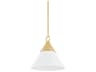 Mica Pendant Light in Aged Brass and White