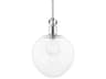Anna 1-Light Polished Nickel Glass Round Pendant