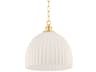 Hillary 1-Light Aged Brass White Glass Dome Pendant
