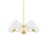 Havana Chandelier in Aged Brass with Opal Glass Globes