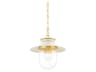 Nori 1-Light Aged Brass White Glass Pendant