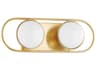 Amy 2-Light Aged Brass Glass Vanity Light