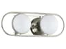 Amy 2-Light Polished Nickel Glass Vanity Light