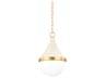Ciara Pendant Light Aged Brass Soft Cream Modern