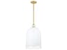Lennon 1-Light Aged Brass Glass Pendant