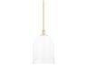 Lennon 1-Light Aged Brass Glass Mini Pendant