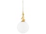 Victoria 1-Light Vintage Gold Leaf Glass Globe Pendant