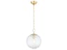 Sara 1-Light Aged Brass Glass Globe Mini Pendant