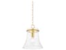 Cantana 1-Light Aged Brass Glass Mini Pendant
