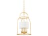 Delia 3-Light Vintage Gold Leaf Lantern Mini Pendant