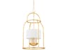 Delia 4-Light Vintage Gold Leaf Lantern Pendant