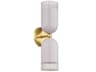 Liba 2-Light Aged Brass Soft Peignoir White Wall Sconce