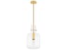 Lumi 1-Light Aged Brass Cylinder Mini Pendant