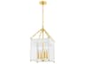 Rosalie 4-Light Aged Brass Soft Cream Lantern Mini Pendant