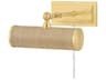 Holly 1-Light Aged Brass Grasscloth Picture Light