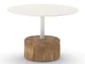 Glyph Aluminum Teak Round Low Table