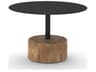 Glyph Round Low Table Aluminum Teak 23.5 Inch