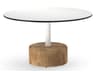 Glyph Round Low Table Aluminum and Teak Outdoor
